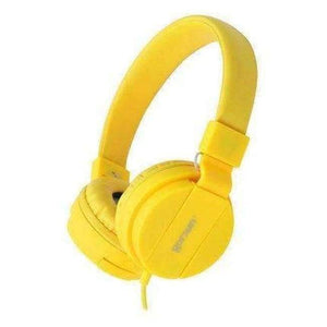 Planet Gates YELLOW Headphones Earphones 3.5mm AUX Foldable Portable Adjustable Gaming Headset For Phones MP3 MP4 Computer PC Music Gift