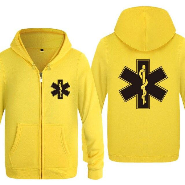 Planet Gates yellow hoodies 2 / S Emergency Ambulance Printed Hoodies Men Brand Fleece Long Sleeve Mens Jacket Sweatshirt Coat Winter Hoody Moletom Sudaderas