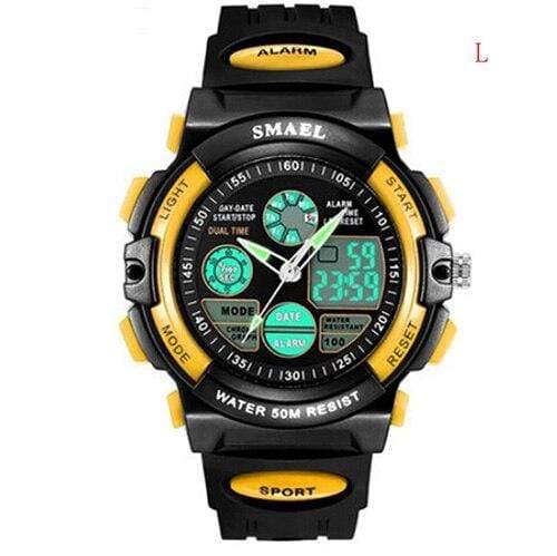 Planet Gates Yellow L Digital Watch Kids Boy SMAEL Children Watch for Boys and Girls Gift Sport Watch Waterproof 0508 Kid Watches Digital Children