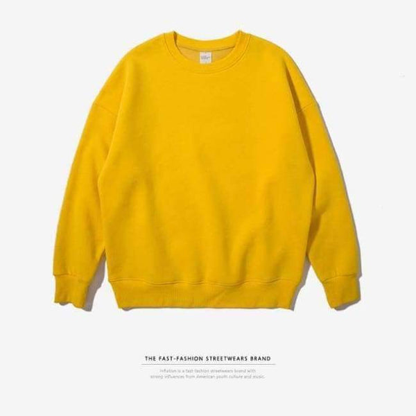 Planet Gates yellow / L INFLATION 2017 Winter Mens Hip Hop Solid Color  Hoodies Velvet Fabrics Sweatshirts 12 Solid Color  Winter Men Sweatshirts 166W17