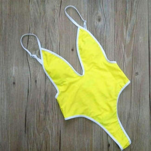 Planet Gates Yellow / L One Piece Swimsuit 2018 Sexy Swimwear Women High Waist Bathing Suit Backless Bodysuit Summer Beach Wear Feminina Biquini