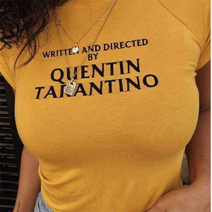 Planet Gates Yellow / L Quentin Tarantino yellow t shirt 90s women fashion tees goth grunge tops camisetas tumblr art slogan shirt