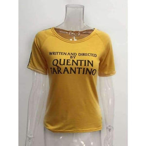 Planet Gates Yellow / L Quentin Tarantino yellow t shirt 90s women fashion tees goth grunge tops camisetas tumblr art slogan shirt