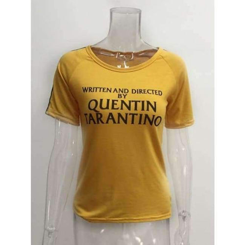 Planet Gates Yellow / L Quentin Tarantino yellow t shirt 90s women fashion tees goth grunge tops camisetas tumblr art slogan shirt