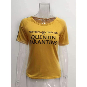 Planet Gates Yellow / L Quentin Tarantino yellow t shirt 90s women fashion tees goth grunge tops camisetas tumblr art slogan shirt