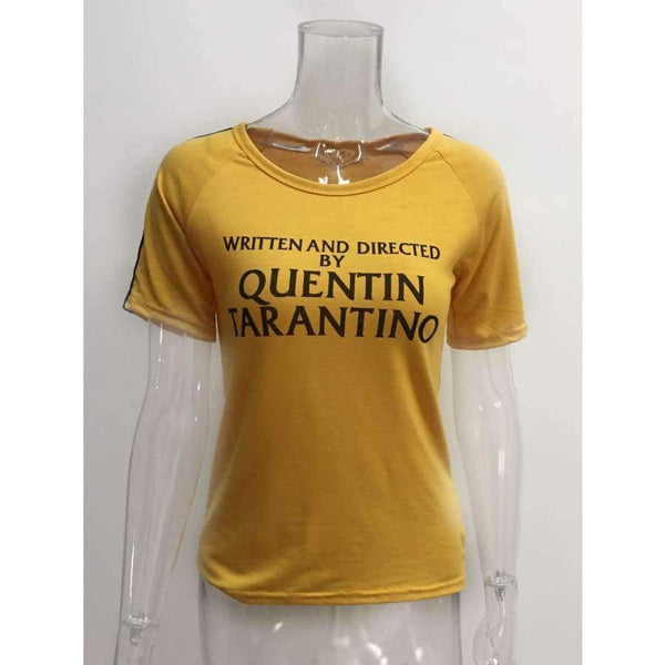 Planet Gates Yellow / L Quentin Tarantino yellow t shirt 90s women fashion tees goth grunge tops camisetas tumblr art slogan shirt