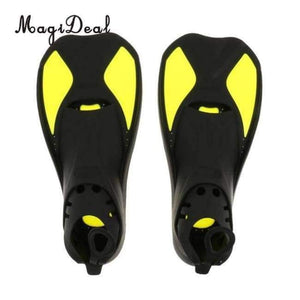 Planet Gates Yellow L Universal Full Foot Short Fins Scuba Diving Swim Training Flippers Kid Adult Swimming Fins Snorkeling Water Fin 6 Sizes