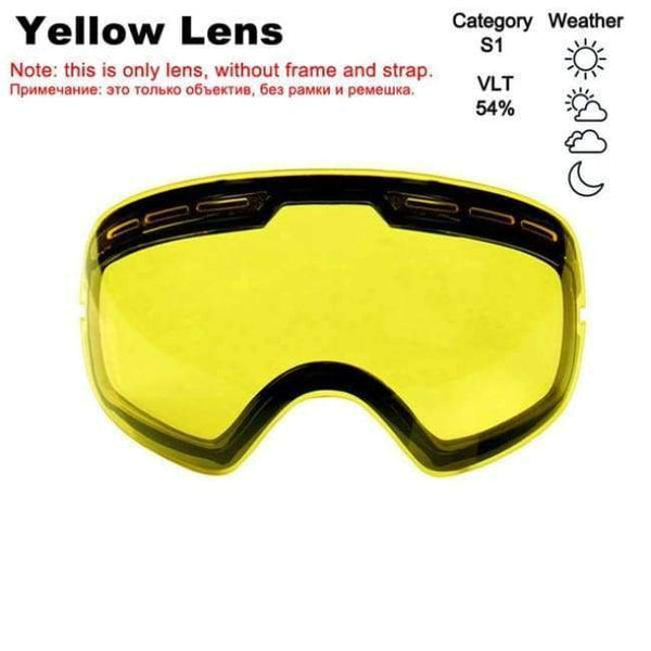 Planet Gates Yellow Lens Ski Glasses Double Lens UV400 Anti-fog Ski Goggles Snow Skiing Snowboard Motocross Goggles Ski Masks or Eyewear