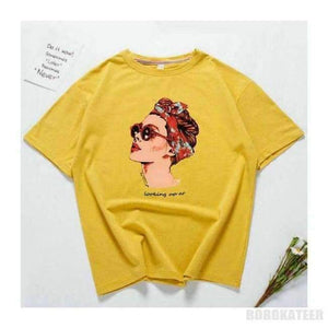Planet Gates Yellow / M Casual Funny T shirt Women Tops Cotton Summer T-Shirt Woman Pink yellow black  2018 new  Round neck avatar printing