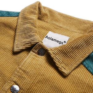 Planet Gates Yellow / M Jacket Men  Patchwork Men's Jacket Pockets High Street Fashion Casual Outwear Men Coat