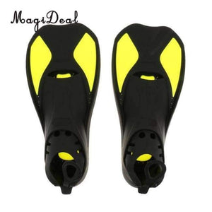 Planet Gates Yellow M Universal Full Foot Short Fins Scuba Diving Swim Training Flippers Kid Adult Swimming Fins Snorkeling Water Fin 6 Sizes
