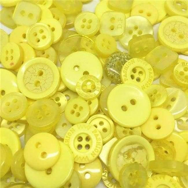 Planet Gates Yellow Mix 1000pcs Assorted Mixed Resin Buttons Arts Crafts Card Making Scrapbooking Sewing 9mm-20mm Bright/Chritsmas/Pastel/Primary Mix