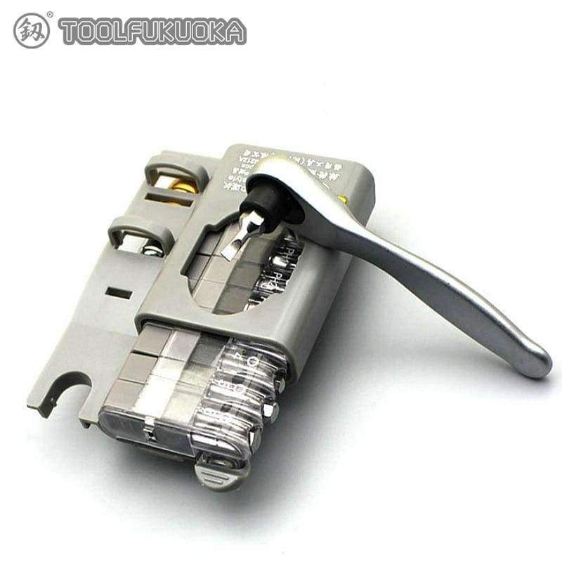 Planet Gates Yellow Multi Tool 12 In 1 Ratchet Screwdriver Set Ratchet Handle 10Pcs Torx Bit Set for Screwdriver Multitool Phone Repair Hand Tool