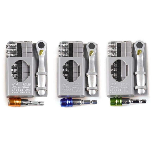 Planet Gates Yellow Multi Tool 12 In 1 Ratchet Screwdriver Set Ratchet Handle 10Pcs Torx Bit Set for Screwdriver Multitool Phone Repair Hand Tool