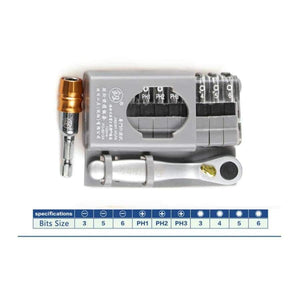 Planet Gates Yellow Multi Tool 12 In 1 Ratchet Screwdriver Set Ratchet Handle 10Pcs Torx Bit Set for Screwdriver Multitool Phone Repair Hand Tool