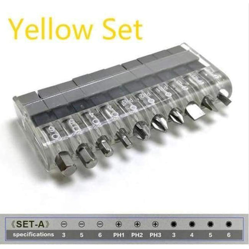 Planet Gates Yellow Multi Tool 12 In 1 Ratchet Screwdriver Set Ratchet Handle 10Pcs Torx Bit Set for Screwdriver Multitool Phone Repair Hand Tool