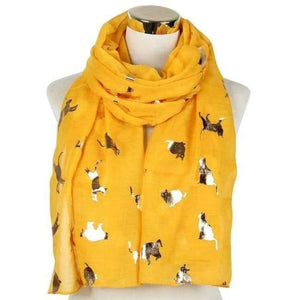 Planet Gates Yellow New Design Fashion Shiny Pink Grey Navy Color Foil Gold Metallic Cat Scarf Wrap Shawl Foulard Ladies Mother Gifts