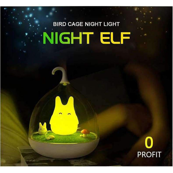 Planet Gates Yellow Night Lamp Hot Sale  LED Night Light Touch Sensor Rechargeable  Bird Cage  For Baby Bedroom Sleep For Gift Free Shipping