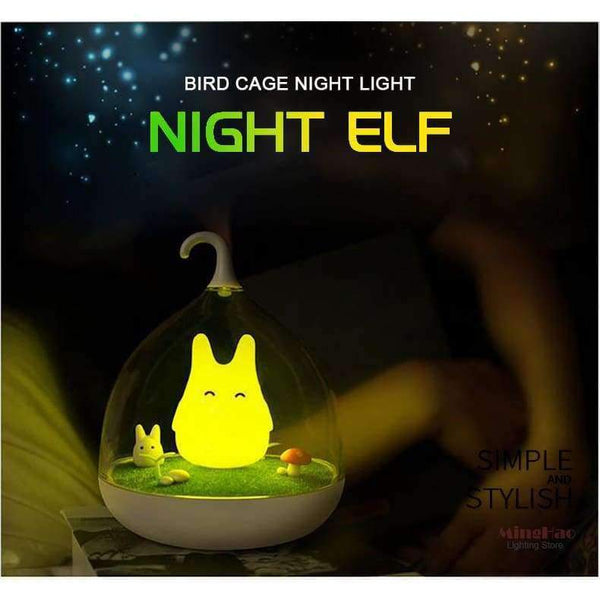 Planet Gates Yellow Night Lamp Hot Sale  LED Night Light Touch Sensor Rechargeable  Bird Cage  For Baby Bedroom Sleep For Gift Free Shipping