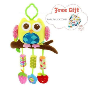 Planet Gates Yellow Owl Crib Hanging Toys For Babies Soft Animals Giraffe Rattle Bell Stroller Toys For Kids Teether Early Learning Education Color Toys