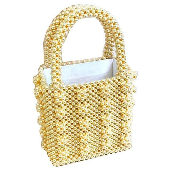 Planet Gates yellow pearl Pearls bag beaded box totes bag women party vintage handbag 2018 summer luxury brand white yellow blue wholesale drop shipping