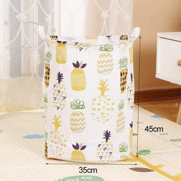 Planet Gates Yellow pineapple Large Laundry Basket Waterproof Dirty Clothes hamper For Toy Washing Basket Dirty Clothes Sundries Storage Baskets Box