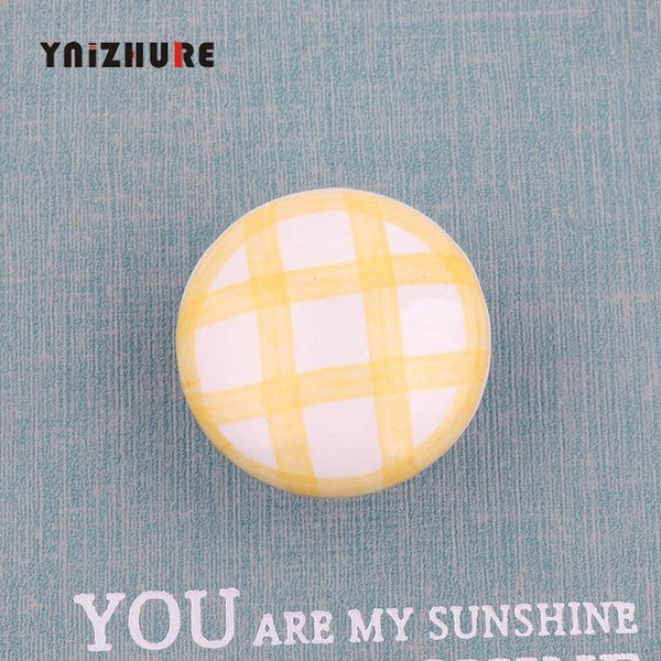 Rural Acme Nordic Style Ceramic Single Cartoon Round  Wardrobe Kitchen Garden Door Handle Modern Cabinet Handle