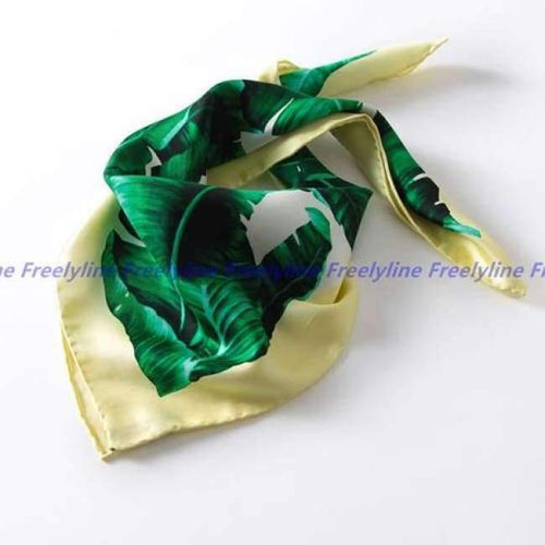 Planet Gates Yellow Printed Small Square Silk Scarf Women Neckerchief 100% Silk Twill Scarves & Wraps Bandana Foulard Fabulous Accessories