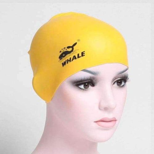 Planet Gates Yellow Quality Solid Swimming Cap 100% Silicone Swimming Hats Water-proof Adult Caps Men Women Children