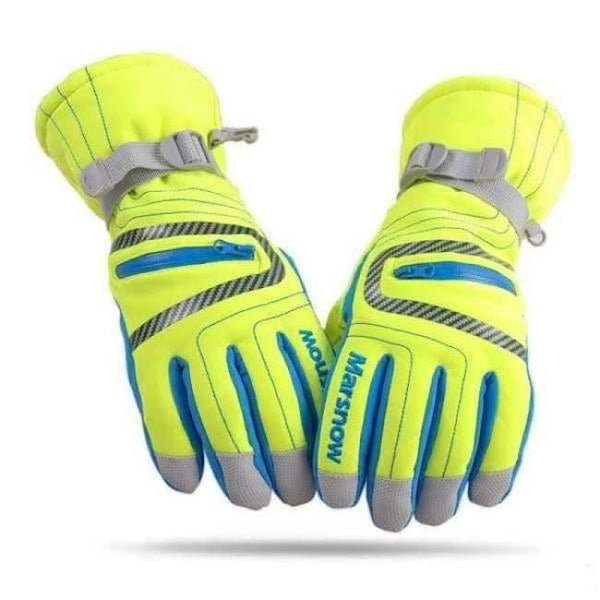 Planet Gates Yellow / S -30 Degree Marsnow Brand Men Women Ski Snow Riding Gloves Windproof Outdoor Sport Thermal Snowboard Winter Snow Skiing Gloves