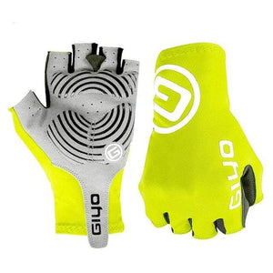 Planet Gates Yellow / S Breaking Wind Cycling Gloves Half Finger Anti-slip Bicycle Mittens Racing Road Bike Glove MTB Biciclet Guantes Ciclismo