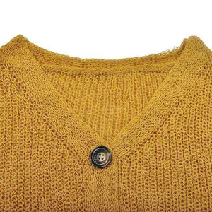 Planet Gates Yellow / S Casual Cardigan Sweater Women Autumn Long Sleeve Crop Top Lantern Sleeve Coat Knitted Female Jumper Ladies Sweater Coat