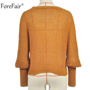 Planet Gates Yellow / S Casual Cardigan Sweater Women Autumn Long Sleeve Crop Top Lantern Sleeve Coat Knitted Female Jumper Ladies Sweater Coat