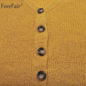 Planet Gates Yellow / S Casual Cardigan Sweater Women Autumn Long Sleeve Crop Top Lantern Sleeve Coat Knitted Female Jumper Ladies Sweater Coat