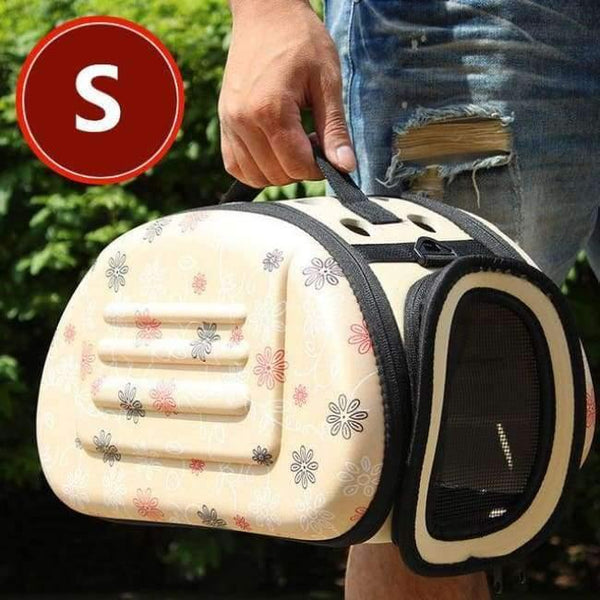 Planet Gates yellow S / M Pet Dog Cat Carrier Breathable Outdoor Shoulder Bags Travel Bag Folding Carrier Cage Collapsible Crate Tote Handbag