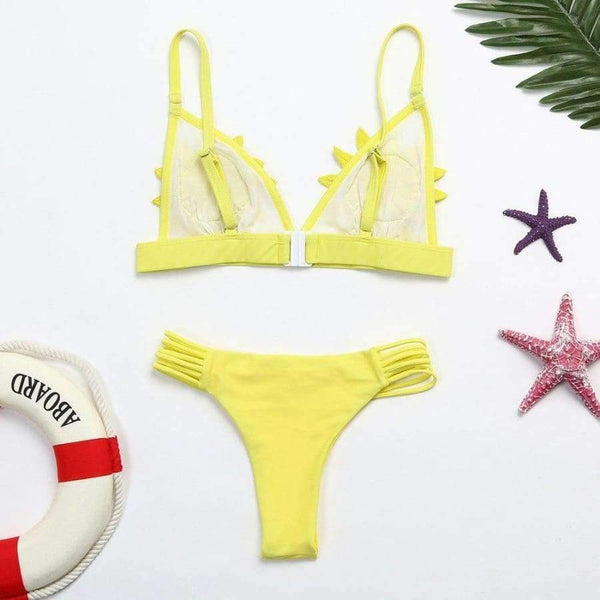 Planet Gates Yellow / S Women swimwear Flower hollow out swimwear women Eye-catching sexy swimwear women bikini Pregnant woman swimsuit JL 10