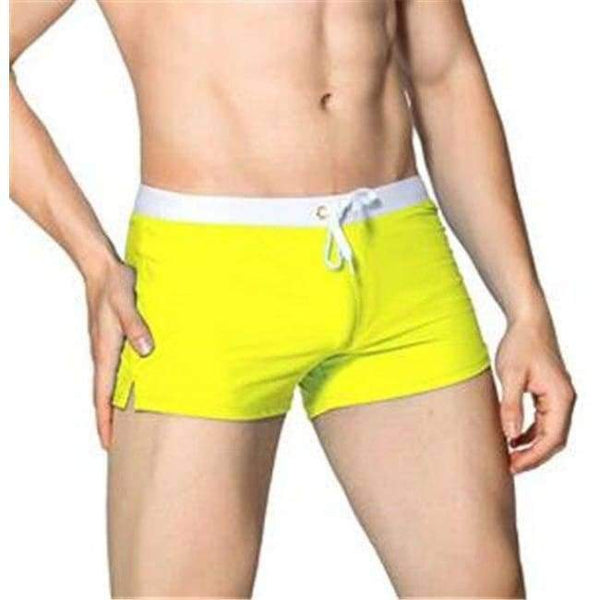 Planet Gates Yellow shorts / S Summer Swimwear Men Swimsuit Maillot De Bain Boy Swim Suits Boxer Shorts Swim Trunks Swimming Surf Banadores mayo sungas