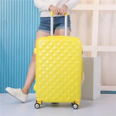 Planet Gates yellow single / 20" Luggage Set with Handbag,Women Travel Suitcase Bag with Cosmetic Bag,20"22"24"26"28"inch Wheel Trolley Case