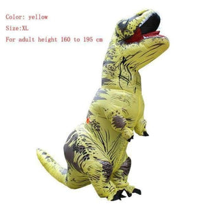 Planet Gates yellow size XL / T REX Adult  T-REX Inflatable Costume Christmas Cosplay Dinosaur Animal Jumpsuit Halloween Costume for Women Men