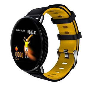 Planet Gates Yellow Smart Watch Men Women IP68 Waterproof Clock Activity Fitness tracker Heart rate monitor Smartwatch for IOS Android
