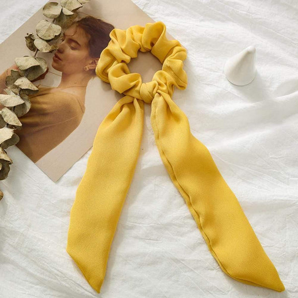 Stripe Ribbon Hair Scrunchies Women Elastic Hair Bands Scarf Hair Ties Rope Ponytail Holder Girls Hair Accessories