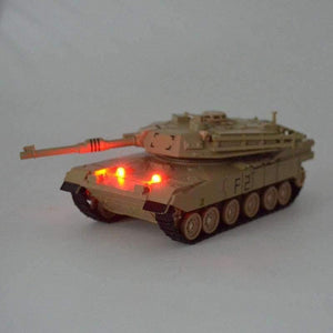 Planet Gates Yellow Toy Vehicle Military Tiger Metal Tank Model Diecast with light and sound, Pullback 15CM