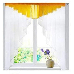Planet Gates Yellow / W100 X L100CM 11 colors Fashion Pleated Roman Curtain Design Stitching Colors Tulle Balcony Kitchen Window Curtain Blind 1pc