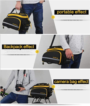 Planet Gates Yellow Waterproof Bicycle Bag 35L Multifunction Portable Cycling Rear Seat Tail Bag Bike Bag Shoulder Handbag Accessories