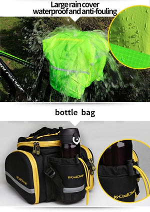 Planet Gates Yellow Waterproof Bicycle Bag 35L Multifunction Portable Cycling Rear Seat Tail Bag Bike Bag Shoulder Handbag Accessories