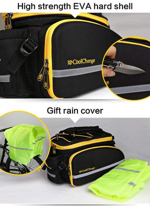 Planet Gates Yellow Waterproof Bicycle Bag 35L Multifunction Portable Cycling Rear Seat Tail Bag Bike Bag Shoulder Handbag Accessories
