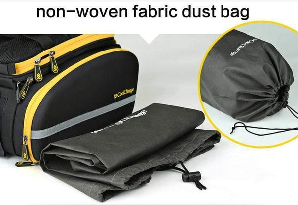 Planet Gates Yellow Waterproof Bicycle Bag 35L Multifunction Portable Cycling Rear Seat Tail Bag Bike Bag Shoulder Handbag Accessories
