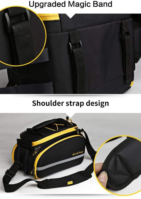 Planet Gates Yellow Waterproof Bicycle Bag 35L Multifunction Portable Cycling Rear Seat Tail Bag Bike Bag Shoulder Handbag Accessories