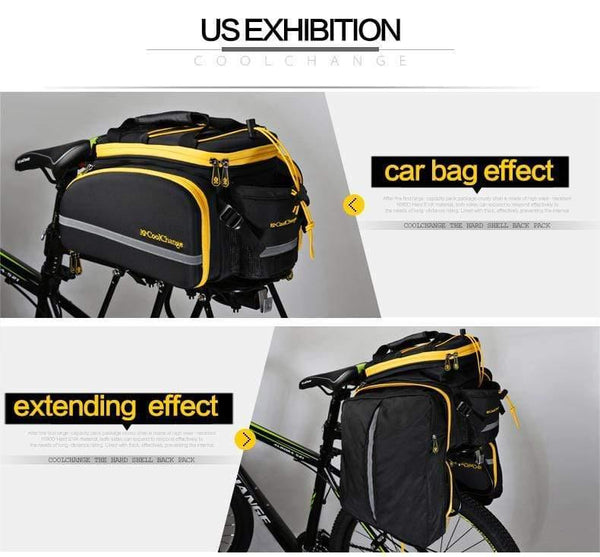 Planet Gates Yellow Waterproof Bicycle Bag 35L Multifunction Portable Cycling Rear Seat Tail Bag Bike Bag Shoulder Handbag Accessories