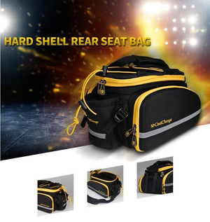 Planet Gates Yellow Waterproof Bicycle Bag 35L Multifunction Portable Cycling Rear Seat Tail Bag Bike Bag Shoulder Handbag Accessories